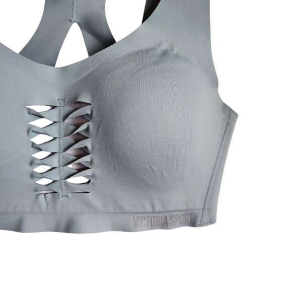 Victoria's Secret Sports Bra 32C Women's Teal Green Angel Max Racerback High Imp - Picture 3 of 9